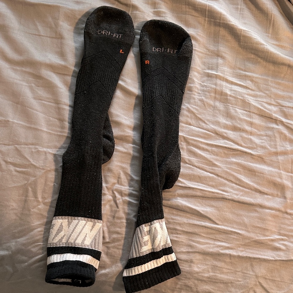 Nike Black and White Dri-FIT Athletic Socks